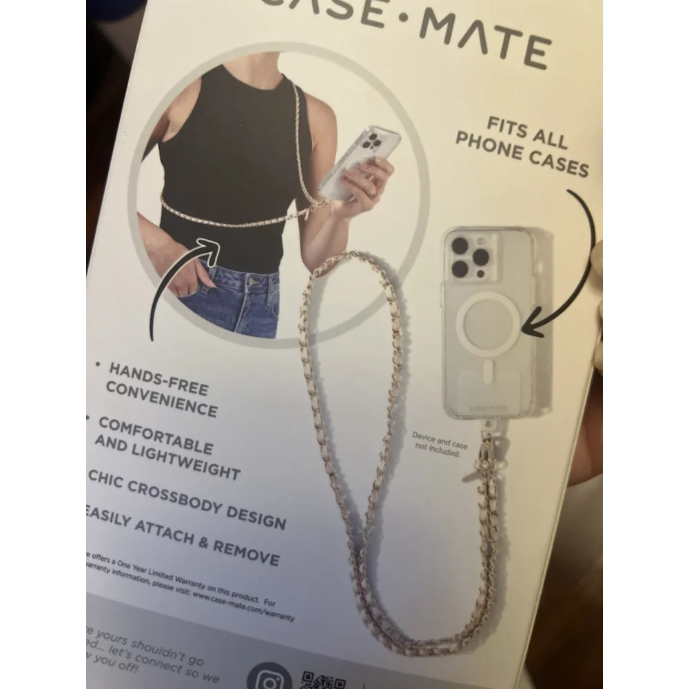 Case-Mate Phone Crossbody Adjustable Smartphone - Gold Charm Open Box